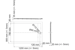 Поддон для душа Wasserkraft Wiese 120x90 серый матовый - 3