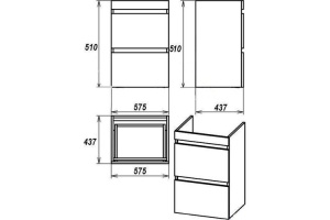 Тумба под раковину Misty Енисей 60 белая глянцевая - 3