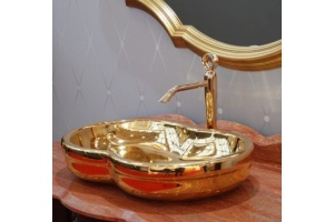 Смеситель Webert Opera OA830402010 золото, для раковины - 3