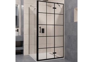 Душевой уголок RGW Passage PA-77B R 120x120 профиль черный стекло прозрачное