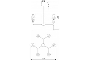 Люстра на штанге Eurosvet Prism 60143/6 хром - 2