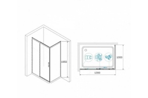 Душевой уголок RGW Leipzig LE-41-1B 130х100 профиль черный стекло прозрачное - 3
