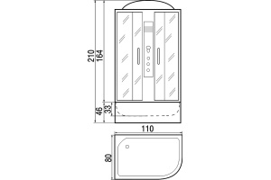 Душевая кабина с поддоном River Dunay 110/80/44 MT L (10000002386) - 3