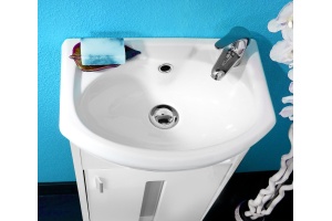 Мебель для ванной Бриклаер Бали 40 светлая лиственница, белый глянец, R - 3