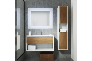 Комплект мебели Sanvit Контур 90 белый глянец - светлое дерево