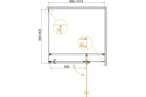 Душевой уголок Cezares Valvola 100х90 хром стекло прозрачное - 3