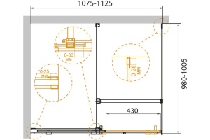 Душевой уголок Cezares Stream 112.5x100.5 см (STREAM-AH-1-110/100-C-Cr) - 3