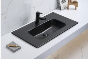 Раковина встраиваемая CeramaLux N 91 см черный матовый (9090MMB) - 2