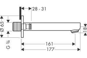 Излив Hansgrohe Metropol S 14420000 для ванны - 2