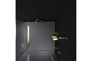 Желоб BERGES водосток В1 Keramik 600, золото глянец, S-сифон D50 H60 боковой - 2