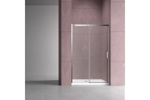 Душевая дверь в нишу Vincea Dice 140х200 профиль хром стекло прозрачное - 2
