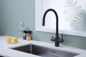 Смеситель для кухни Paulmark Salix с гибким изливом темно серый - черный матовый - 2