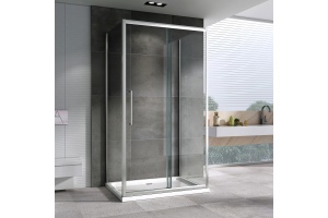 Душевой уголок Abber Schwarzer Diamant 120x60 профиль хром стекло прозрачное - 2