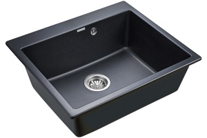 Комплект Мойка кухонная Paulmark Kante PM106052-BLM черный металлик + Смеситель Paulmark Essen Es213011-418 для кухонной мойки, черный металлик - 3