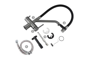 Смеситель для кухни Gappo с черный изливом - 2