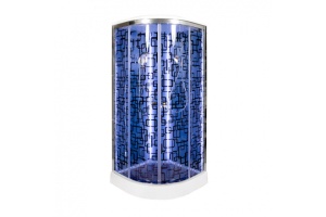 Душевая кабина Deto BM 90х90 с подсветкой и гидромассажем, хром (BM1590LED+GMBLACK) - 2