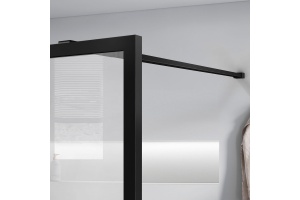 Душевая перегородка Vincea Walk-In 100х200 профиль черный стекло рифленое  - 3