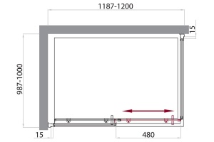 Душевой уголок BelBagno Uno 120х100 профиль хром стекло матовое - 3