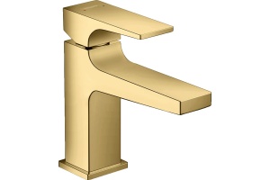 Смеситель для раковины 100, однорычажный, с рычаговой рукояткой, со сливным клапаном Push-Open, 32500990, полированное золото