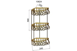 Полка для ванны угловая Boheme Imperiale золото глянцевое - 2