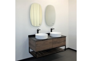 Тумба с раковиной Comforty Порто 120, подвесная, дуб тёмно-коричневый - 3