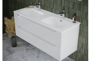 Тумба под раковину подвесная Sancos Norma 2.0 120 белая глянцевая - 2