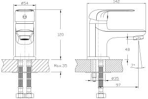 Смеситель Rush Fiji для раковины FI1835-11 - 2