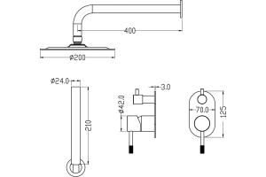 Душевой комплект Boheme Uno белый, хром (464-WCR) - 2