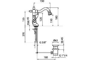 Смеситель для биде Webert Alexandra хром (AL710402017) - 2