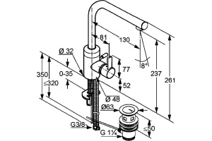 Смеситель для раковины Kludi  хром (382940575) - 3