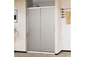 Душевая дверь в нишу Vincea City 120х195 профиль хром стекло текстурное - 2