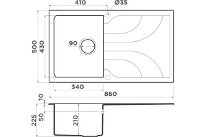 Мойка кухонная Omoikiri Yasugata 86 белая - 3