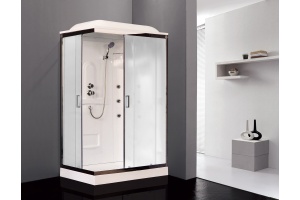 Душевая кабина Royal Bath 120х80 R профиль белый стекло матовое с гидромассажем - 2