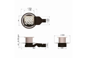 Душевой трап Berges Platz Antik 15х15 хром глянцевый - 2