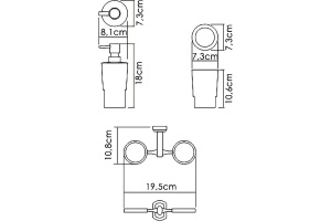 Стакан для зубных щеток и дозатор Wasserkraft хром - белый - 3