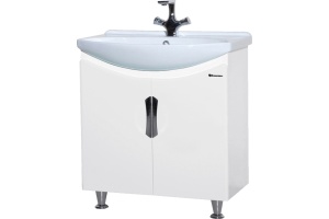 Тумба с раковиной Bellezza Лагуна 65 прямая белая