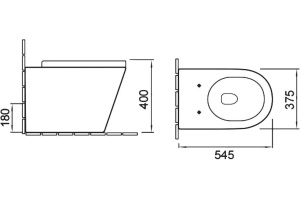 Унитаз приставной SantiLine SL-5020MB безободковый, с микролифтом - 3