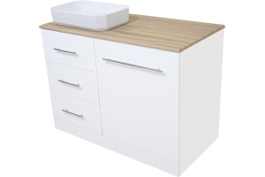 Комплект мебели Misty Респект 110 L под стиральную машину белый - 3
