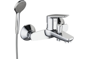 Смеситель для ванны с душем STWORKI by Damixa Дублин HFDB10000 хром,настенный, латунь, однорычажный, с душевым гарнитуром