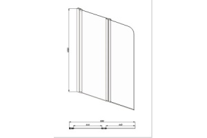 Шторка на ванну Акватек AQ DEL SBA 10015CH 100х150 см - 3