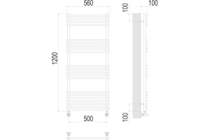 Водяной полотенцесушитель Terminus Ватра П21 500х1200 Хром - 3