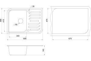 Мойка кухонная Granula GR-7001 графит - 2