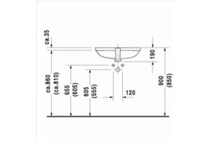 Раковина Duravit D-Code 0338560000 встраиваемая - 3