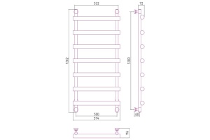 Полотенцесушитель водяной ДР АТЛАНТ 1200х500 (Без покрытия) - 3