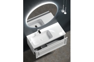 Тумба под раковину Sancos Very 99х40 левая белая - 3