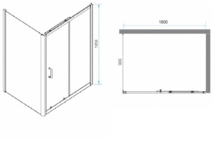 Душевой уголок RGW Passage PA-74B 180x90 профиль черный стекло прозрачное - 3