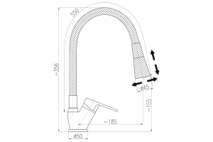 Смеситель для кухни Rav Slezak Colorado с гибким изливом хром - белый матовый - 2