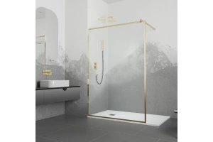 Душевая перегородка  RGW Walk In WA-12G 90x195 профиль золото стекло прозрачное - 2