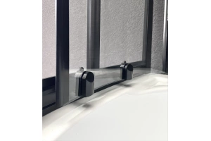 Душевой уголок Royal Bath ВК 100х100 с поддоном профиль черный стекло прозрачное - 3