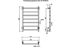 Полотенцесушитель электрический Тругор Пэк 20 80x40 - 2